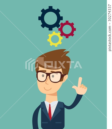 Thinking. Businessman solving a problem 30274337