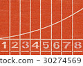 Running track whit number in top view. 30274569