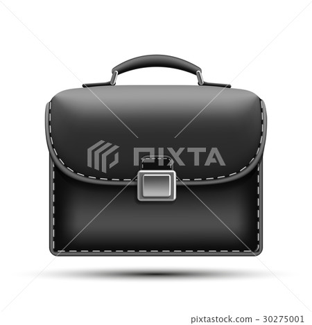 Black briefcase isolated on white background. - Stock Illustration ...