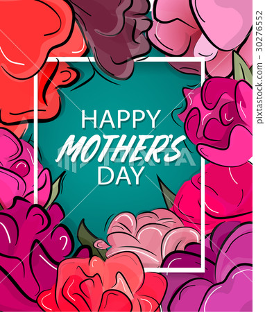 Happy Mother's Day card. Vector flower art. Spring 30276552