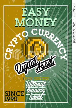 Color vintage cryptocurrency banner 30279470