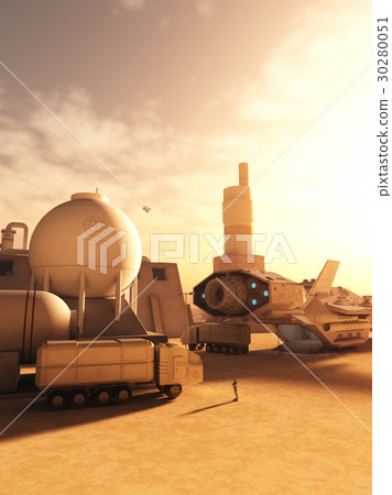 Refuelling Station on a Alien Desert Planet Refuelling Station on a Alien Desert Planet 30280051