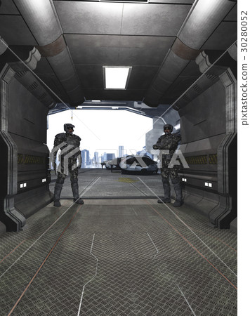 Future Soldiers Guarding the Hangar Future Soldiers Guarding the Hangar 30280052