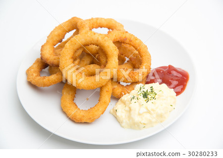 onion rings with sauce 30280233
