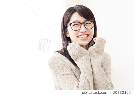 女式眼鏡女孩年輕女性休閒 30280303