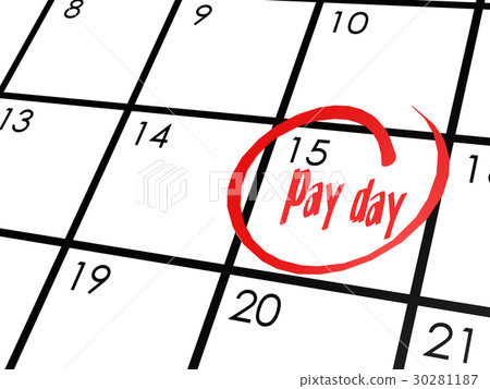 Pay day word on calendar 30281187