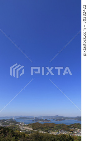 Kurushima Kaikyo Bridge seen from Shikoku side (The foreground is Kurushima Strait 3rd Ohashi Bridge) 30282422