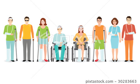 Disabled people banner isolated on white. 30283663