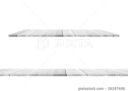 White wood table on white background for product White wood table on white background for product 30287406