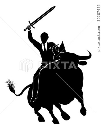 Businessman Riding Bull Concept 30287453