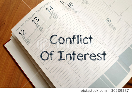 Conflict of interest write on notebook 30289387
