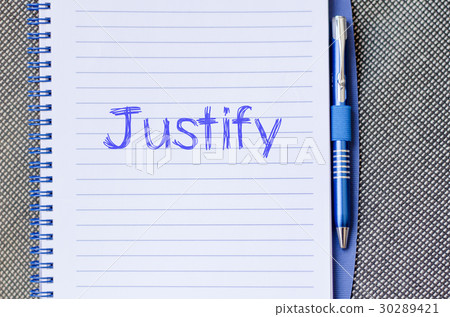 Justify write on notebook 30289421