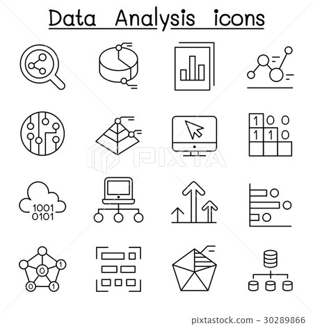 Database , Data & Graph icon set in thin line Database , Data & Graph icon set in thin line 30289866