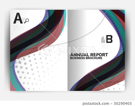 Business report cover template wave Business report cover template wave 30290403