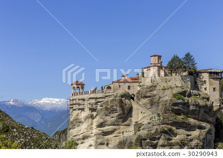 distant view on Grand Meteoro monastery, Greece 30290943