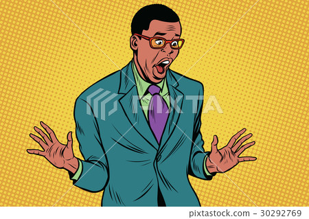 Shocked African American businessman Shocked African American businessman 30292769