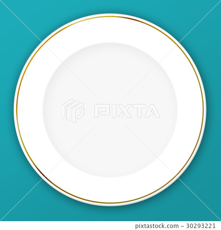 Gold line on a white dish 30293221