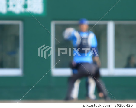 棒球比賽接球手和裁判員圖像迷離 棒球比賽接球手和裁判員圖像迷離 30293429