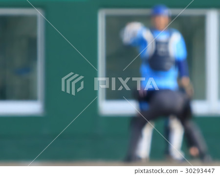 Baseball tournament catcher and referee image blur Baseball tournament catcher and referee image blur 30293447