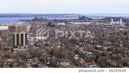 Hamilton and Burlington from Niagara escarpment 30293638