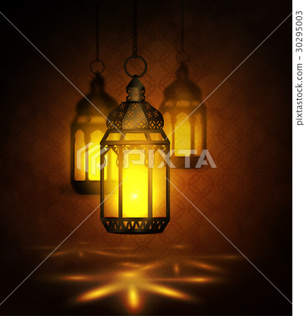 Intricate Arabic lamps with lights Intricate Arabic lamps with lights 30295003