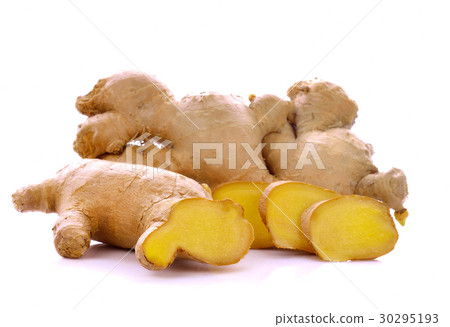 ginger on white background ginger on white background 30295193