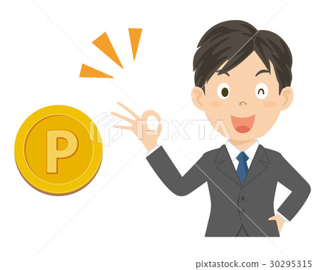 男性公司僱員點被薪縛的工作者上身例證 30295315
