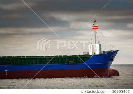 Blue cargo ship's bow Blue cargo ship's bow 30295405