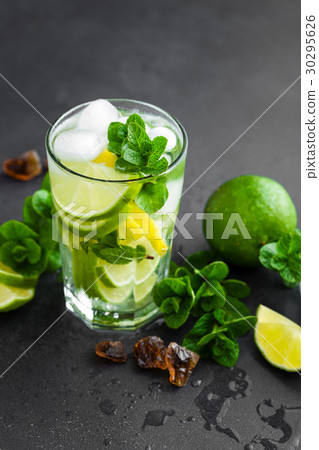 Refreshing mint cocktail mojito with rum and lime Refreshing mint cocktail mojito with rum and lime 30295626