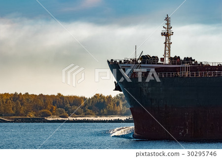 Black cargo ship's bow Black cargo ship's bow 30295746