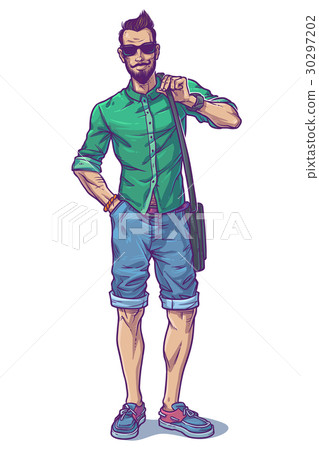 Vector illustration of a fashionable guy Vector illustration of a fashionable guy 30297202
