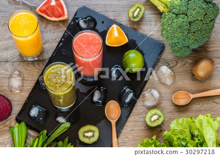 Detox diet. Healthy eating. Different colorful Detox diet. Healthy eating. Different colorful 30297218