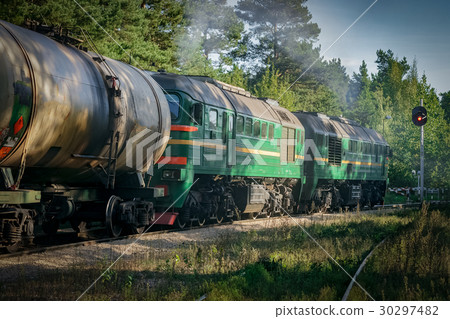 Freight train with tank wagons Freight train with tank wagons 30297482