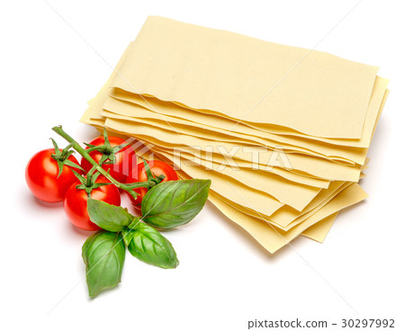 dried uncooked lasagna pasta sheets and tomato 30297992