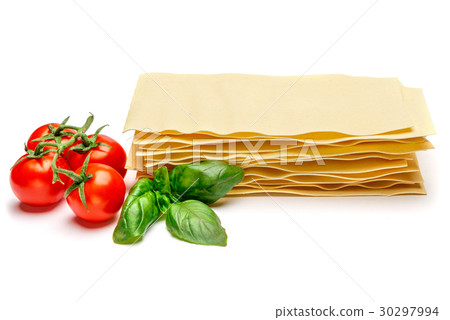 dried uncooked lasagna pasta sheets and tomato 30297994