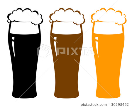 colorful beer glasses with foam 30298462