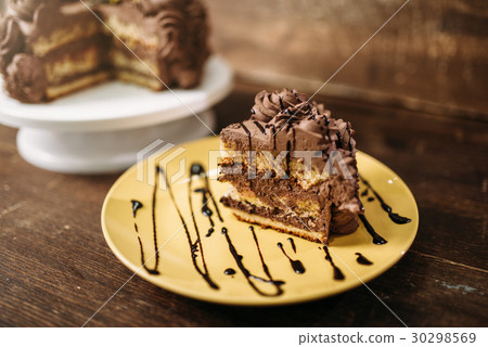 Piece of cake on the plate, culinary masterpiece 30298569