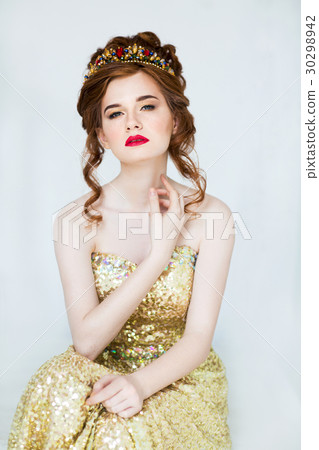 Beautiful redhaired fashion model posing 30298942