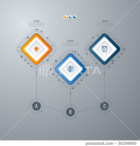 Infographics template 3 options with square Infographics template 3 options with square 30299093