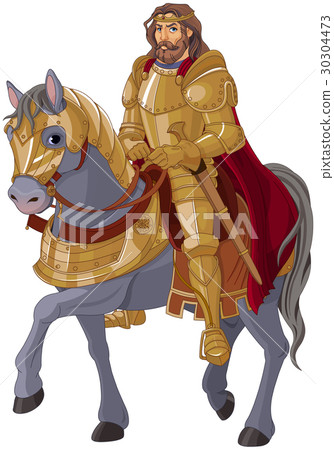 Medieval King Horseback 30304473