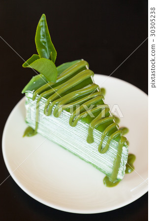 Cake matcha in dish. Cake matcha in dish. 30305238