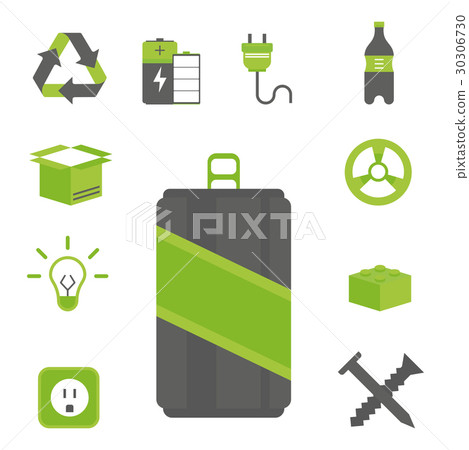 Recycling nature icons waste sorting environment 30306730