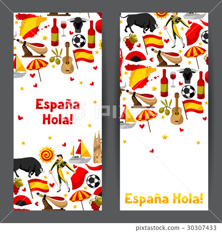 Spain banners design. Spanish traditional symbols Spain banners design. Spanish traditional symbols 30307433