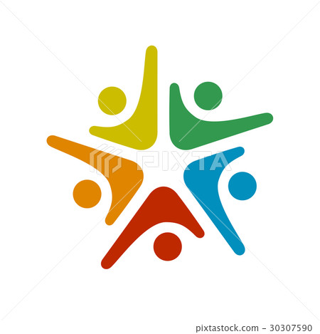 human community five people symbol human community five people symbol 30307590