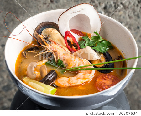 Tom Yum Goong thai soup 30307634