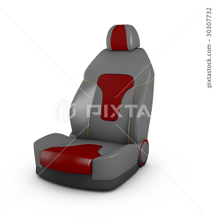gray car seat. Automobile details, isolated white 30307732