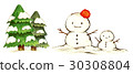 Tree · Snowman illustration 30308804