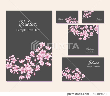 Set of template corporate identity with sakura 30309652