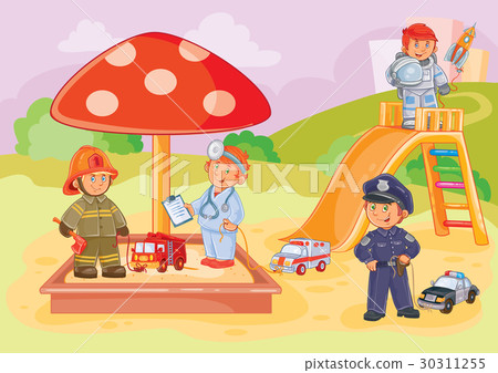Vector illustration small children different Vector illustration small children different 30311255