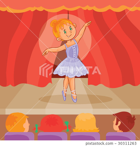 Little girl ballerina giving a presentation 30311263